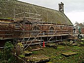 east church south wall with harling off